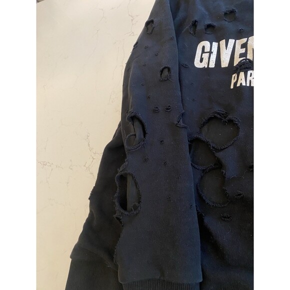 Givenchy Paris Men's Black Crewneck Small Distressed Holes - Picture 5 of 13